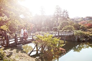 彦根城・玄宮園・慶雲館、、どれも和装にぴったりの撮影ができます　