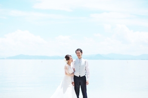 琵琶湖でウェディングドレスの前撮り撮影をするならブライダルフォトワークスへ
